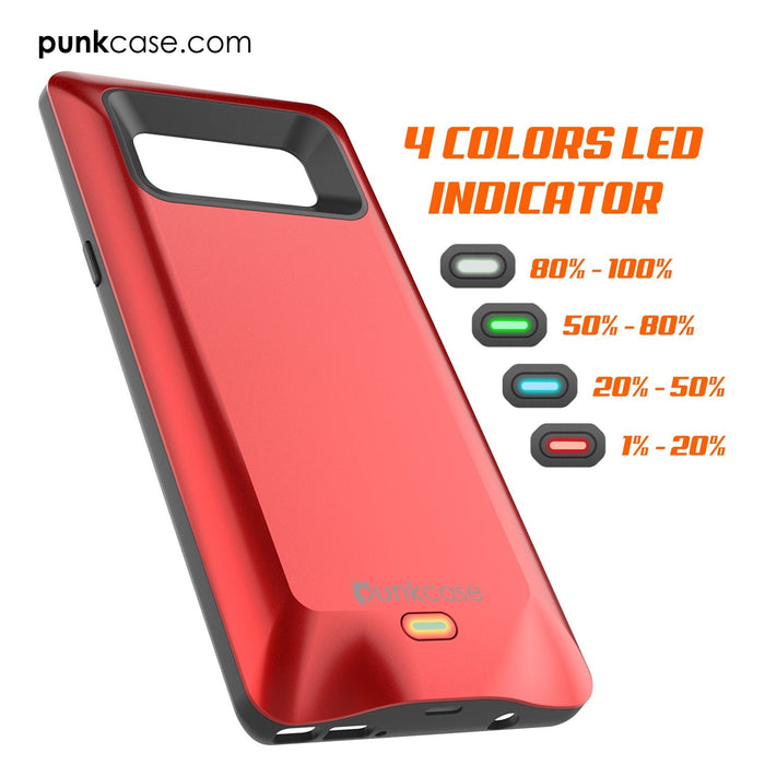 Galaxy Note 8 Battery Case, Punkcase 5000mAH Charger Case W/ Screen Protector | Integrated USB Port | IntelSwitch [Red] (Color in image: Gold)