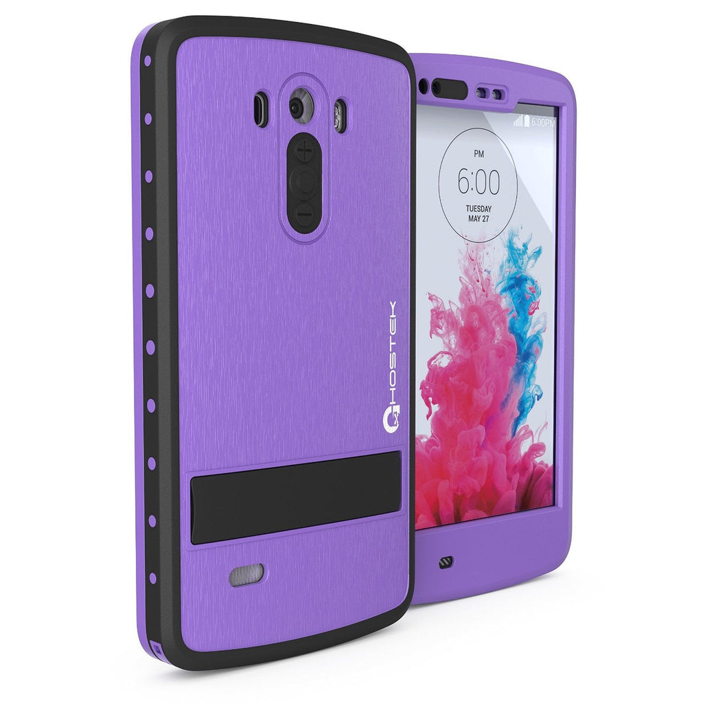 LG G3 Waterproof Case, Ghostek Atomic PURPLE W/ Attached Screen Protector  Slim Fitted  LG G3 (Color in image: purple)