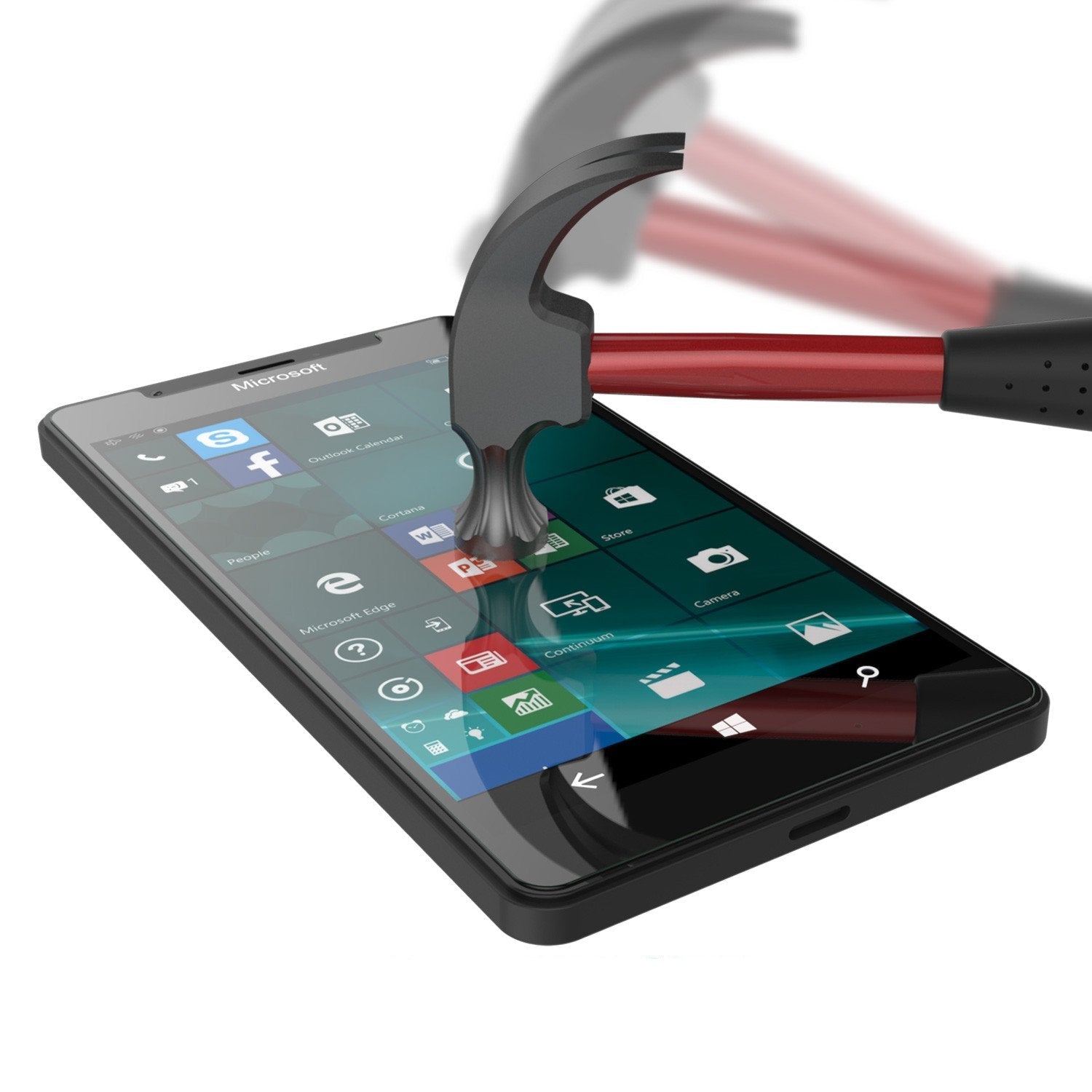 Microsoft Lumia 950 Screen Protector, Punkcase SHIELD Tempered Glass Protector 0.33mm Thick 9H (Color in image: clear)