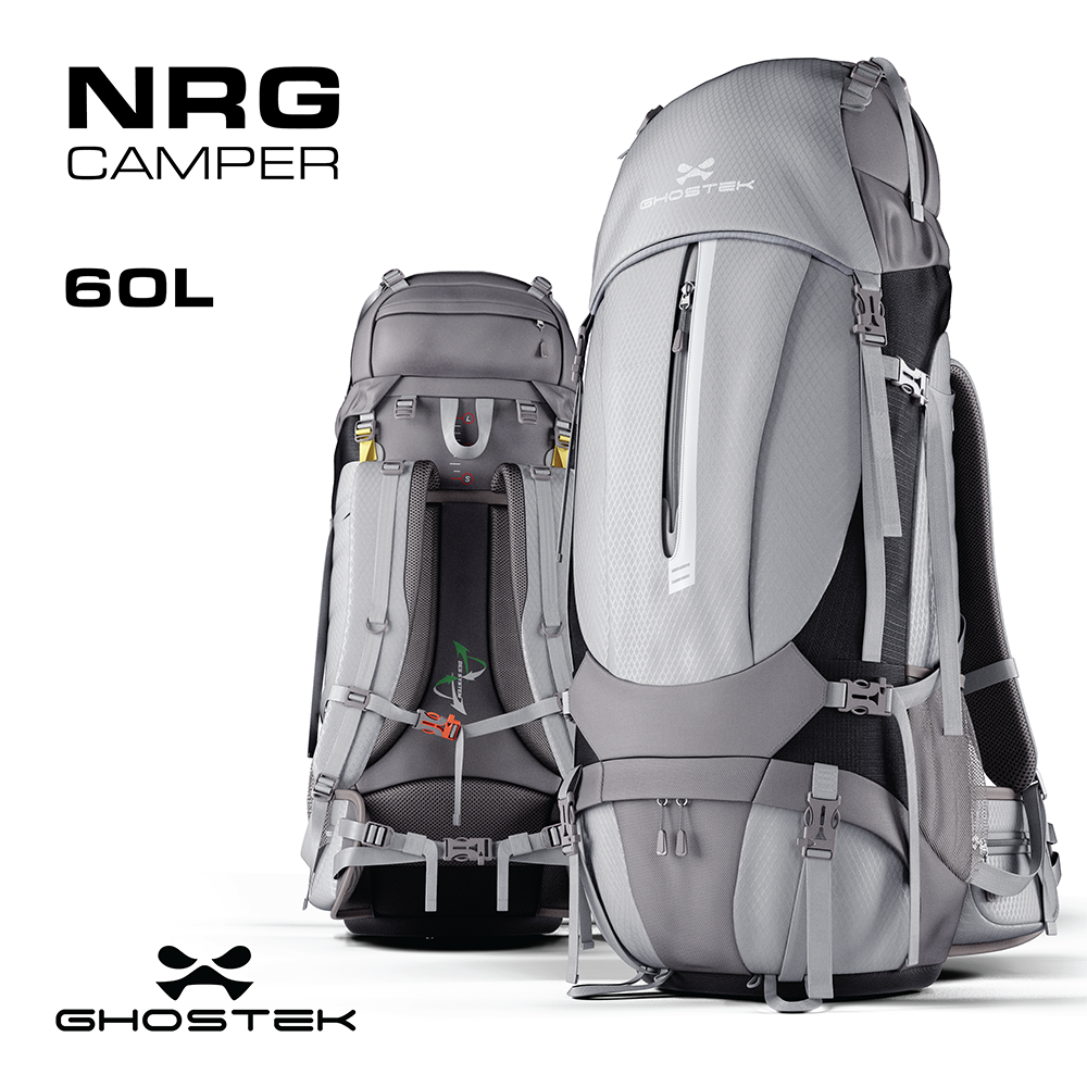 NRGCAMPER SERIES | HIKING + CAMPING BACKPACK | 11W SOLAR PANEL | 60L CAPACITY (Color in image: Default Title)