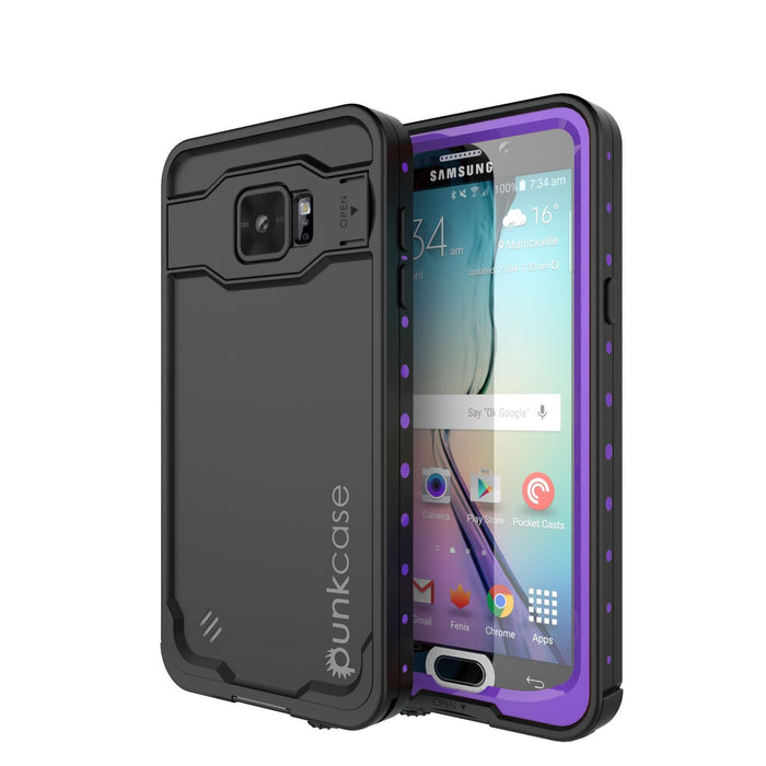 Galaxy Note 5 Waterproof Case, PunkCase StudStar Purple Shock/Dirt/Snow Proof | Lifetime Warranty (Color in image: purple)