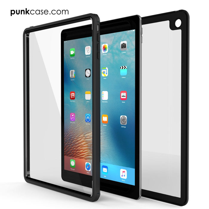 Punkcase iPad Pro 9.7 Case [CRYSTAL Series], Waterproof, Ultra-Thin Cover [Shockproof] [Dustproof] with Built-in Screen Protector [Black] (Color in image: Light Green)