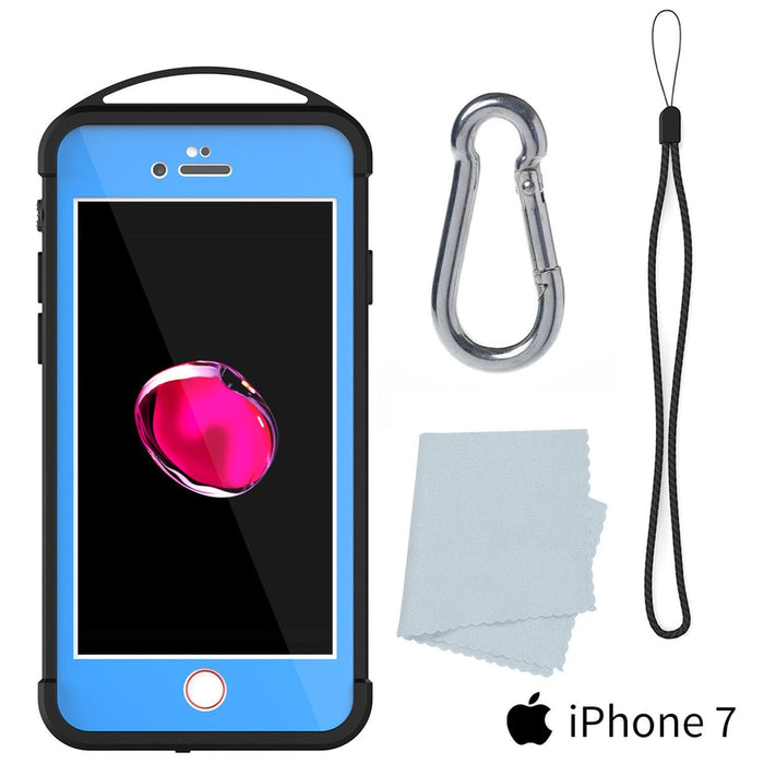 iPhone 8 Waterproof Case, Punkcase ALPINE Series, Light Blue | Heavy Duty Armor Cover (Color in image: purple)