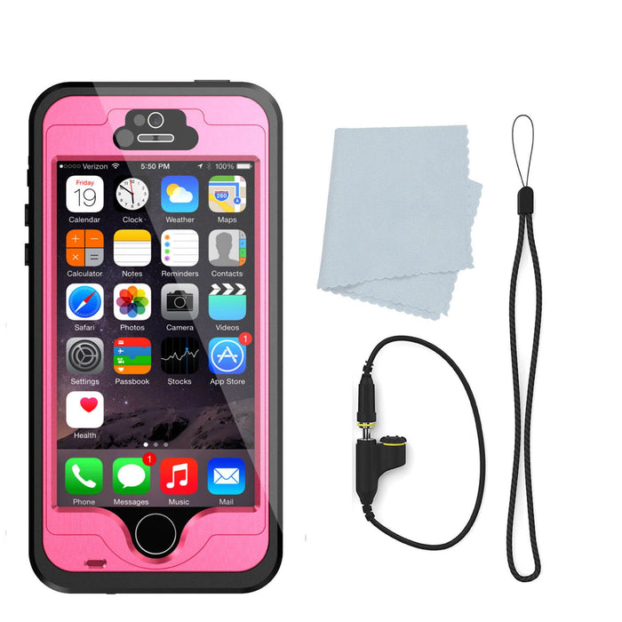 iPhone 5S/5 Waterproof Case, PunkCase StudStar Pink Case Water/Shock/Dirt Proof | Lifetime Warranty (Color in image: red)