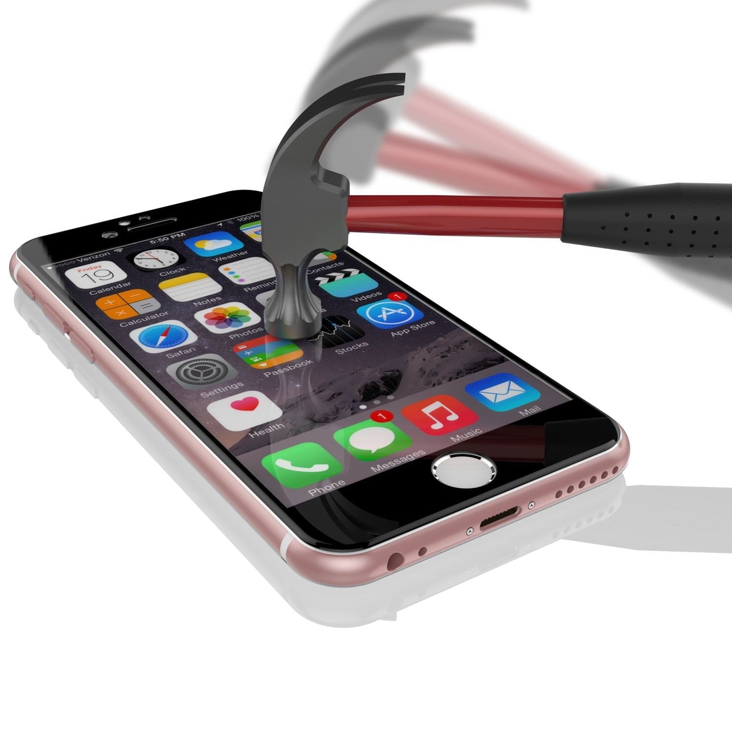 iPhone 6+/6s+ Plus  Black Screen Protector, Punkcase SHIELD Tempered Glass Protector 0.33mm Thick 9H (Color in image: Black)