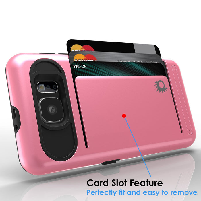 Galaxy S6 EDGE Case PunkCase CLUTCH Pink Series Slim Armor Soft Cover Case w/ Screen Protector (Color in image: Black)