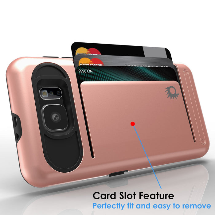 Galaxy s6 Case PunkCase CLUTCH Rose Gold Series Slim Armor Soft Cover Case w/ Tempered Glass (Color in image: Silver)