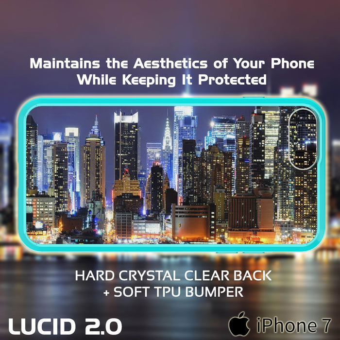 iPhone 7 Case Punkcase® LUCID 2.0 Teal Series w/ PUNK SHIELD Screen Protector | Ultra Fit (Color in image: pink)