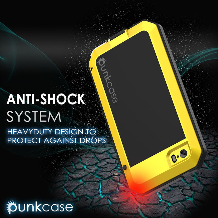 iPhone SE/5/5s Case, Punkcase® METALLIC Series NEON w/ TEMPERED GLASS | Aluminum Frame (Color in image: Red)