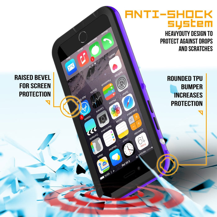 Apple iPhone 8 Waterproof Case, PUNKcase CRYSTAL 2.0 Purple W/ Attached Screen Protector  | Warranty (Color in image: Teal)