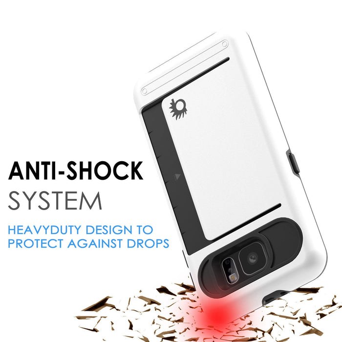 Galaxy S6 EDGE Case PunkCase CLUTCH White Series Slim Armor Soft Cover Case w/ Screen Protector (Color in image: Silver)