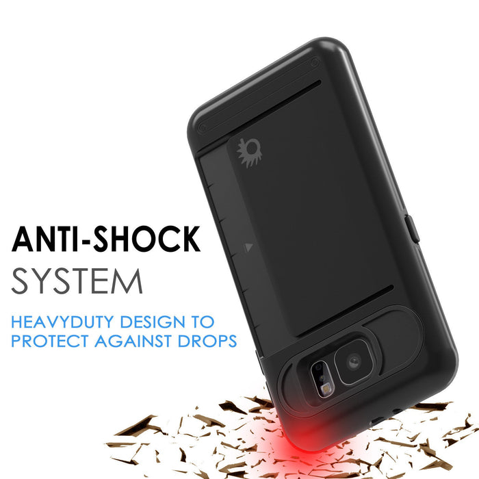 Galaxy S6 EDGE Case PunkCase CLUTCH Black Series Slim Armor Soft Cover Case w/ Screen Protector (Color in image: Silver)