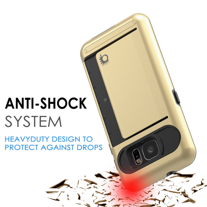 Galaxy S7 EDGE Case PunkCase CLUTCH Gold Series Slim Armor Soft Cover Case w/ Screen Protector (Color in image: Silver)