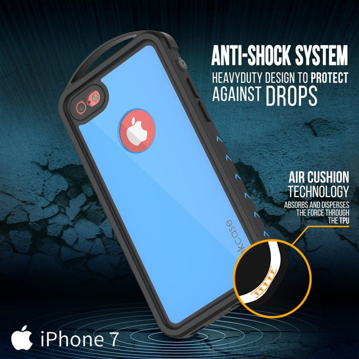 iPhone 8 Waterproof Case, Punkcase ALPINE Series, Light Blue | Heavy Duty Armor Cover (Color in image: white)