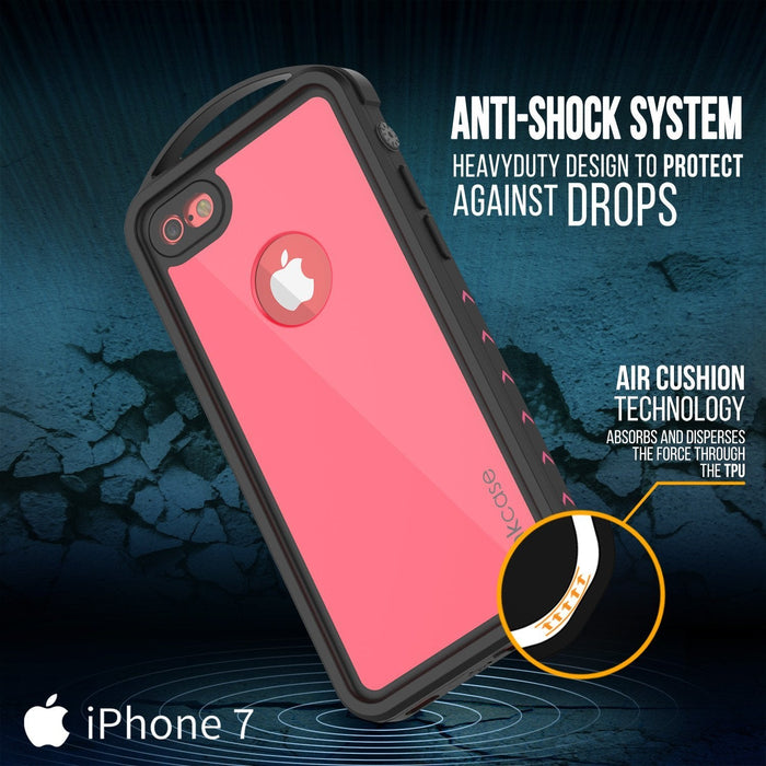 iPhone 8 Waterproof Case, Punkcase ALPINE Series, Pink | Heavy Duty Armor Cover (Color in image: light green)
