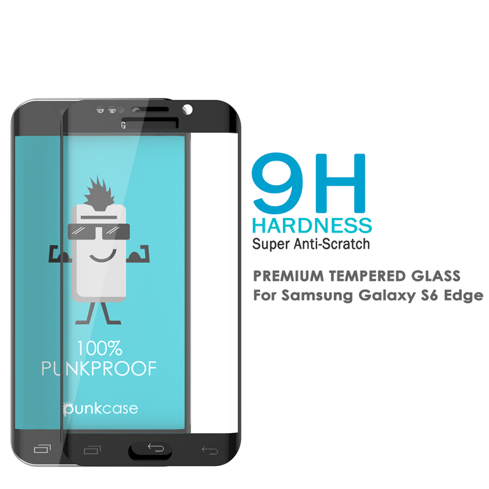 Galaxy S6 Edge Plus Black Punkcase Glass SHIELD Tempered Glass Screen Protector 0.33mm Thick 9H (Color in image: Silver)