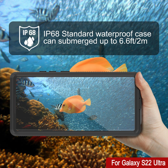 Galaxy S22 Ultra Wasserdichtes Gehäuse PunkCase Ultimato Klar Dünn 6.6ft Unterwasser IP68 Schock/Schneefest [Klar]