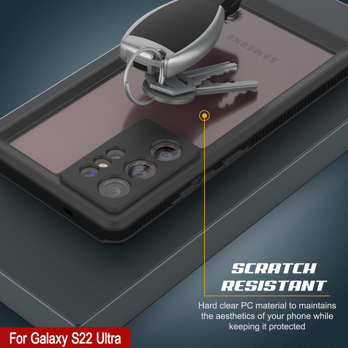 Galaxy S22 Ultra Wasserdichtes Gehäuse PunkCase Ultimato Klar Dünn 6.6ft Unterwasser IP68 Schock/Schneefest [Klar]