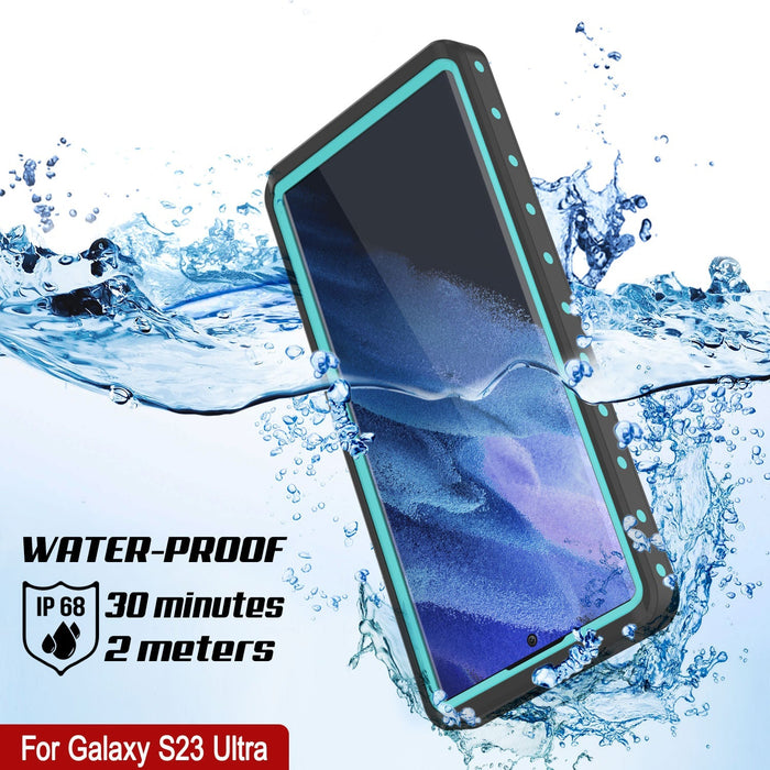Galaxy S23 Ultra Wasserdichtes Gehäuse PunkCase StudStar Teal Dünn 6.6ft Unterwasser IP68 Schock/Schneeschutz