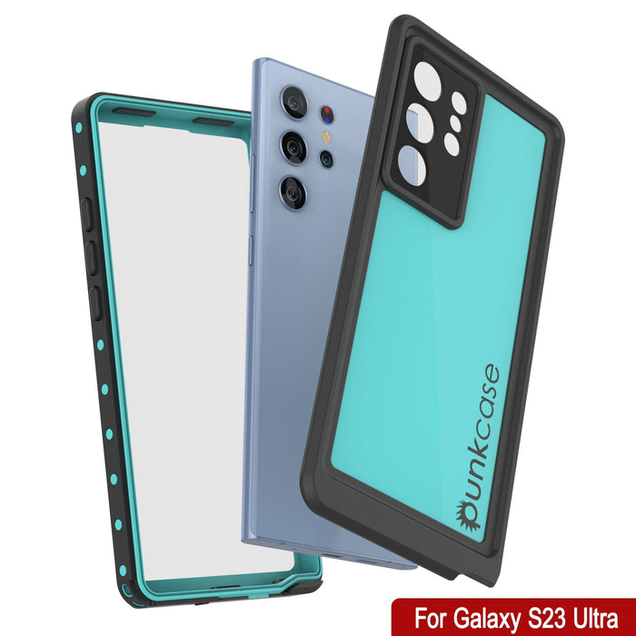 Galaxy S23 Ultra Wasserdichtes Gehäuse PunkCase StudStar Teal Dünn 6.6ft Unterwasser IP68 Schock/Schneeschutz
