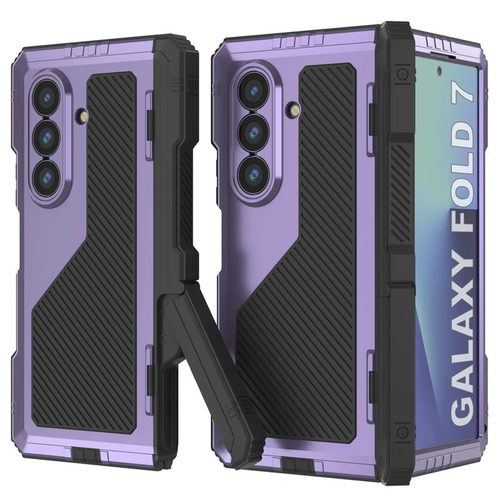 Galaxy Z Fold7 Metall Case, Heavy Duty Military Grade -Rüstungsbedeckung Ganzkörper hart [lila]