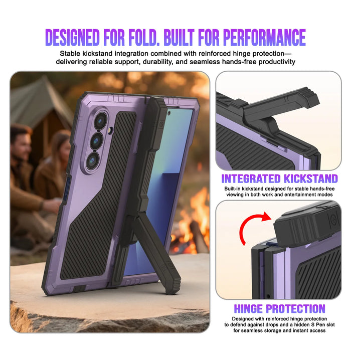 Galaxy Z Fold7 Metall Case, Heavy Duty Military Grade -Rüstungsbedeckung Ganzkörper hart [lila]