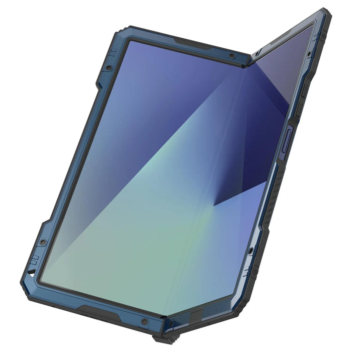 Galaxy Z Fold7 Metall Case, Heavy Duty Military Grade -Rüstungsbedeckung Ganzkörper hart [Blau]