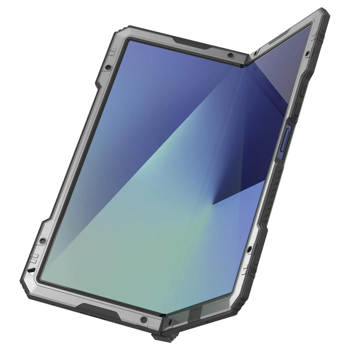Galaxy Z Fold7 Metall Case, Heavy Duty Military Grade Rüstungsbedeckung Ganzkörper hart [Silber]