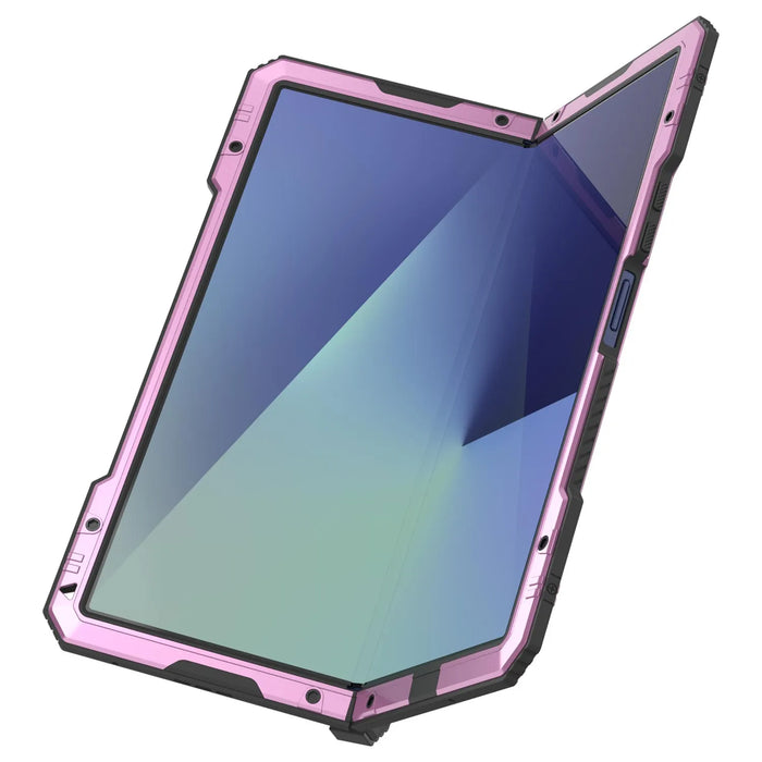 Galaxy Z Fold7 Metall Case, Heavy Duty Military Grade Rüstungsbedeckung Ganzkörper hart [Pink]