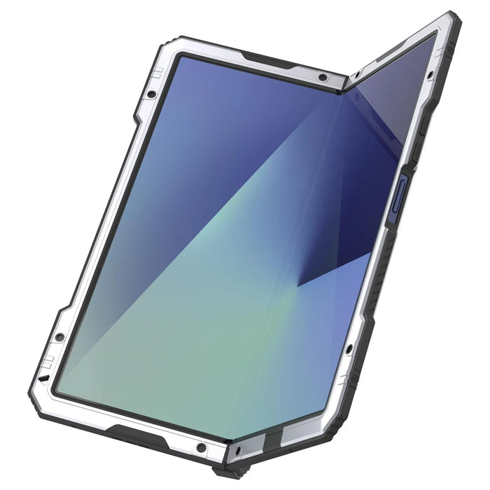Galaxy Z Fold7 Metall Case, Heavy Duty Military Grade -Rüstungsabdeckung Ganzkörper hart [Weiß]
