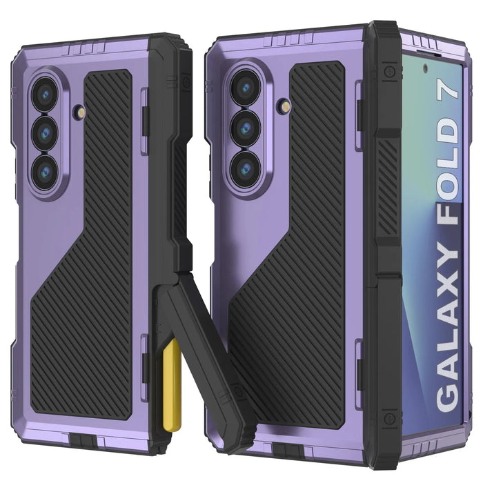 Galaxy Z Fold7 Metall Case, Heavy Duty Military Grade -Rüstungsbedeckung Ganzkörper hart [lila]