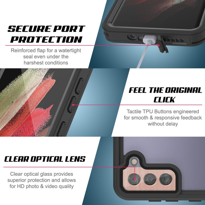 Galaxy S21+ Plus Water/Shock/Snow/dirt proof [Extreme Series] Slim Case [Light Blue] (Color in image: Pink)