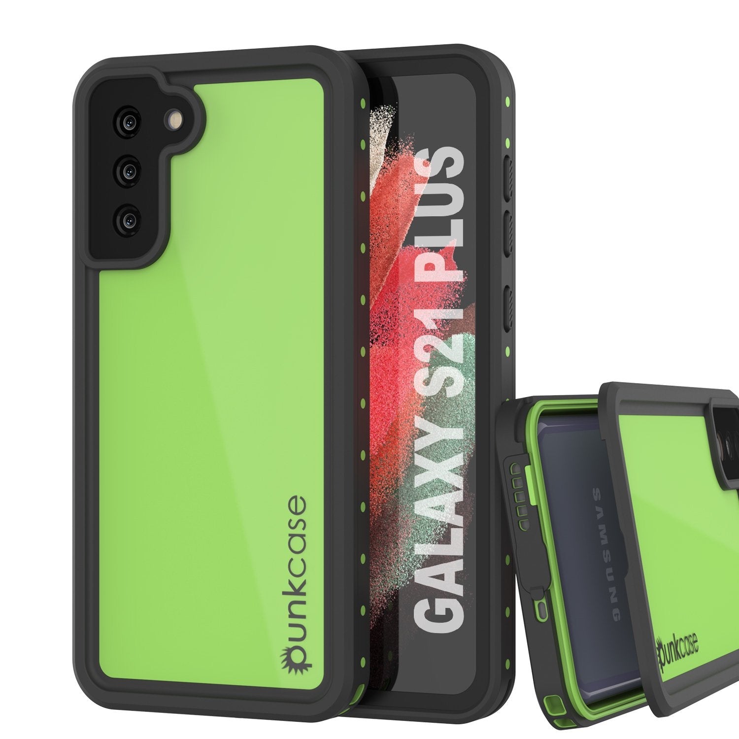 Galaxy S21+ Plus Waterproof Case PunkCase StudStar Light Green Thin 6.6ft Underwater IP68 ShockProof (Color in image: light green)