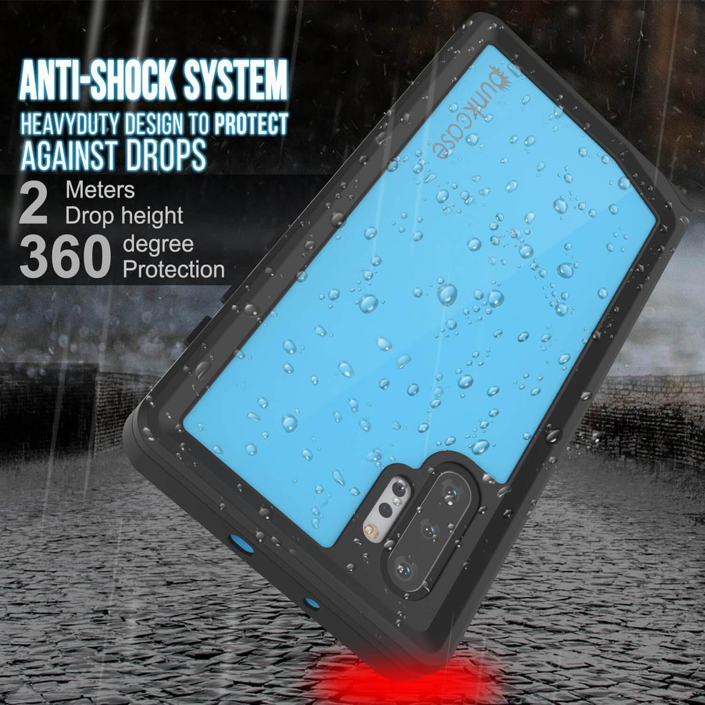 Galaxy Note 10+ Plus Waterproof Case, Punkcase Studstar Light Blue Thin Armor Cover (Color in image: light green)