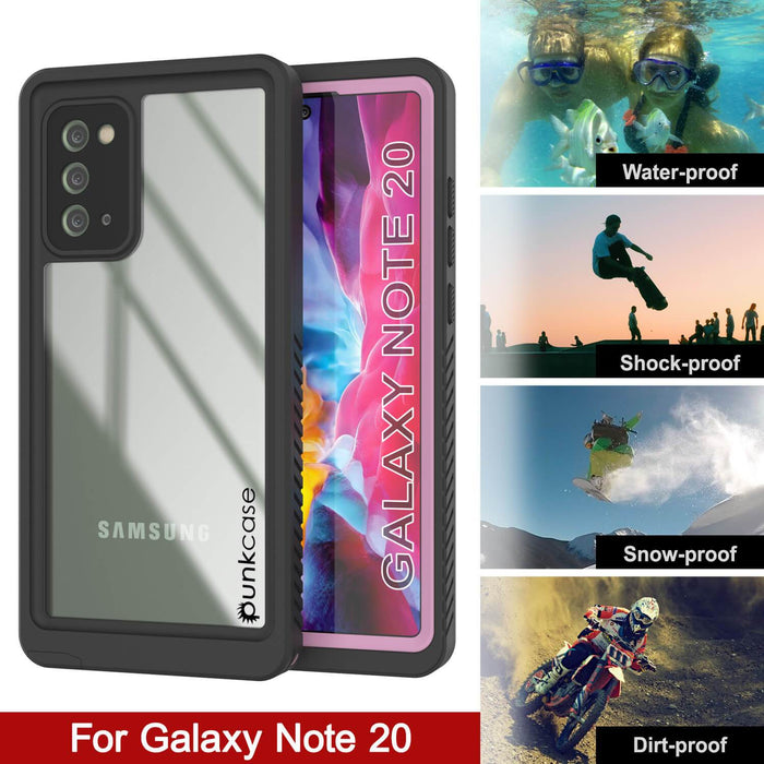 Galaxy Note 20 Case, Punkcase [Extreme Series] Armor Cover W/ Built In Screen Protector [Pink] (Color in image: Black)