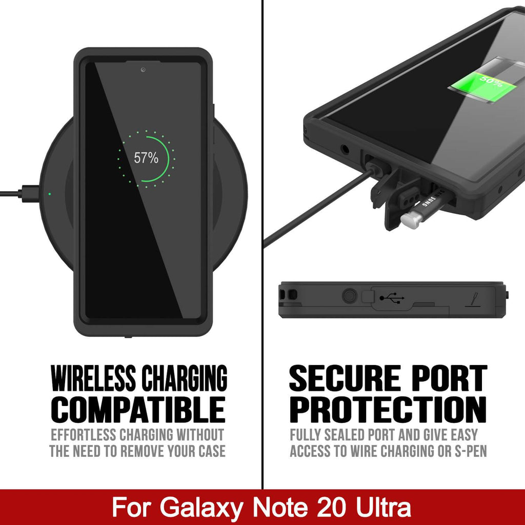 Galaxy Note 20 Case, Punkcase [Extreme Series] Armor Cover W/ Built In Screen Protector [Red] (Color in image: Light green)