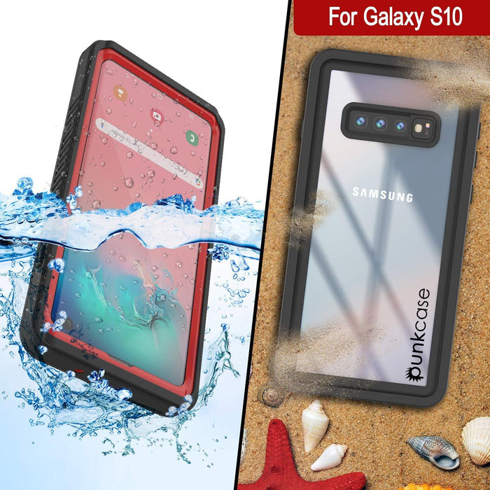 Galaxy S10+ Plus Water/Shock/Snowproof Slim Screen Protector Case [Red] (Color in image: Purple)