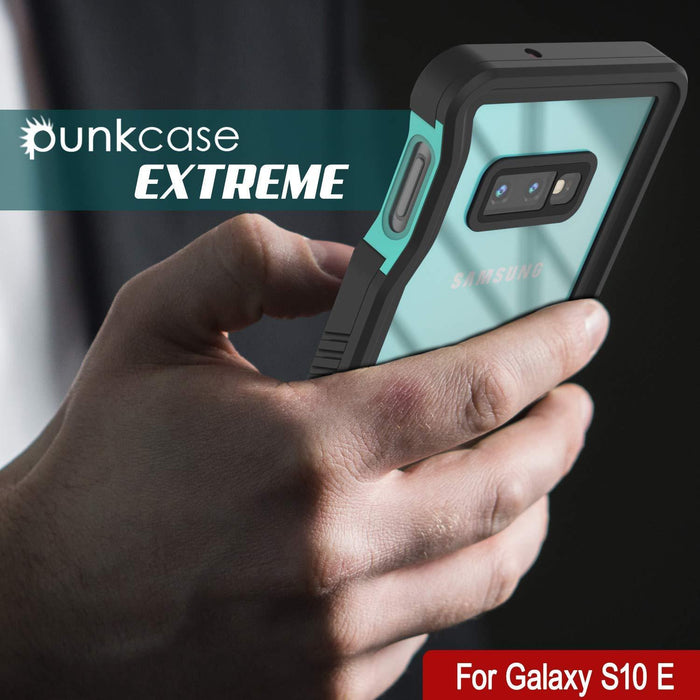 Galaxy S10 Water/Shock/Snowproof | Screen Protector Case [Teal] (Color in image: Light blue)