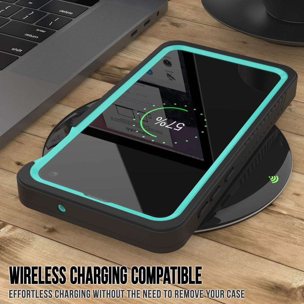 Galaxy S10 Water/Shock/Snowproof | Screen Protector Case [Teal] (Color in image: Black)