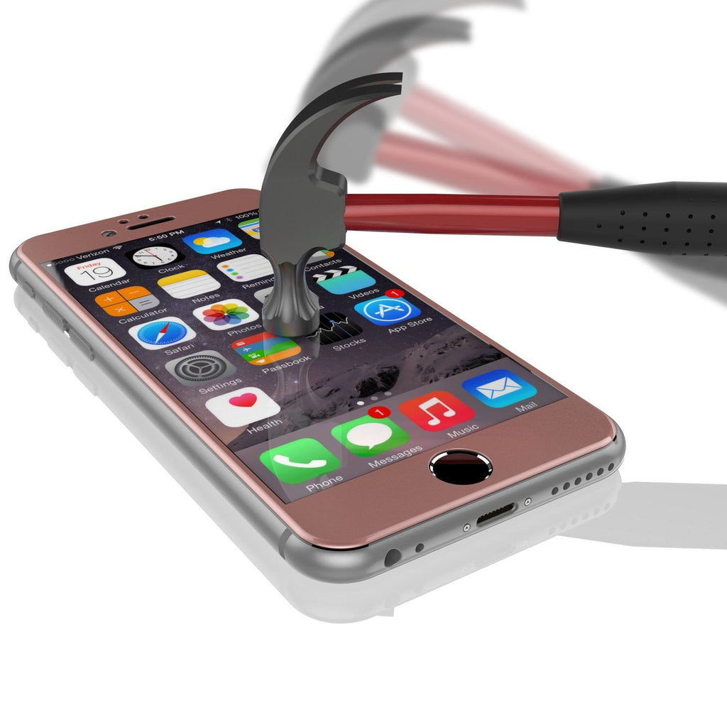 iPhone 6+/6s+ Plus Rose Gold Screen Protector, Punkcase SHIELD Tempered Glass 0.33mm Thick 9H (Color in image: Rose Gold)