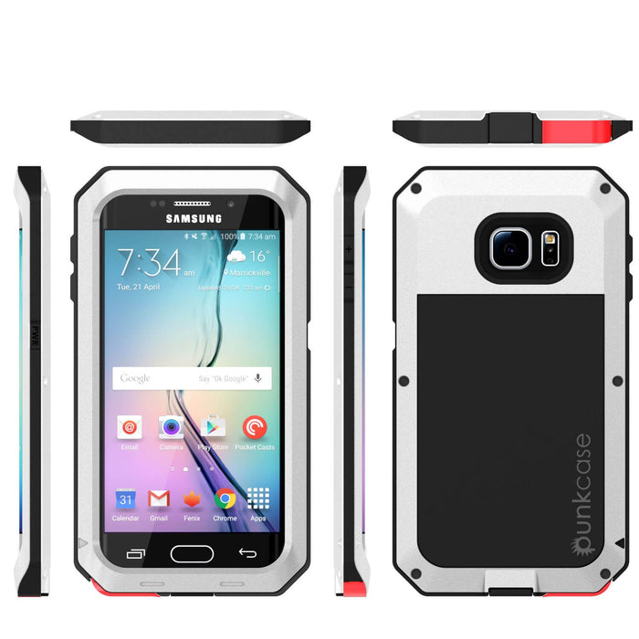 Galaxy S6 EDGE  Case, PUNKcase Metallic White Shockproof  Slim Metal (Color in image: gold)