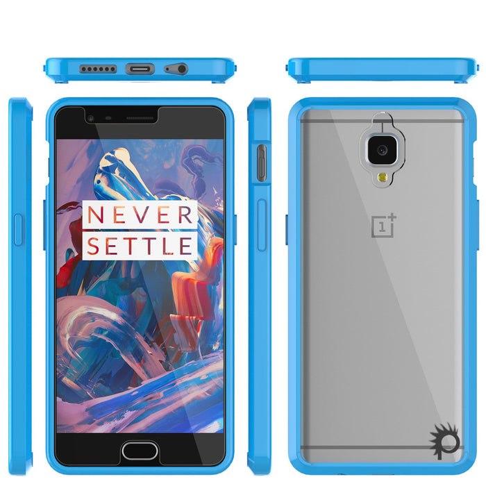OnePlus 3 Case Punkcase® LUCID 2.0 Light Blue Series w/ SHIELD GLASS Lifetime Warranty Exchange (Color in image: black)