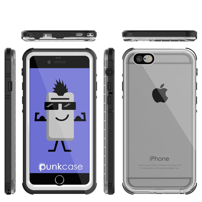 iPhone 6+/6S+ Plus Waterproof Case, PUNKcase CRYSTAL White W/ Attached Screen Protector | Warranty (Color in image: white)