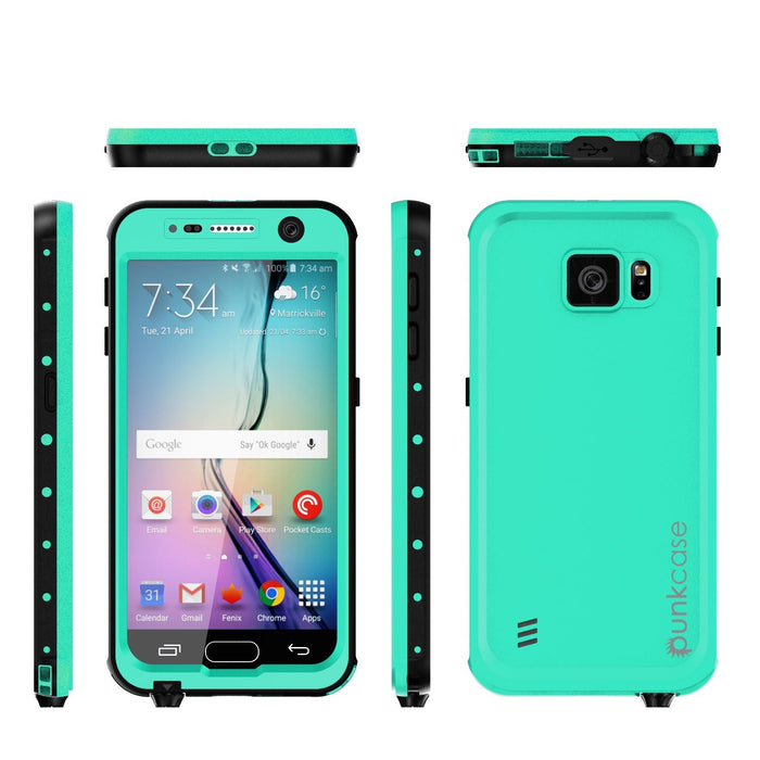 Galaxy S6 Waterproof Case PunkCase StudStar Teal Thin 6.6ft Underwater IP68 Shock/Dirt/Snow Proof (Color in image: pink)