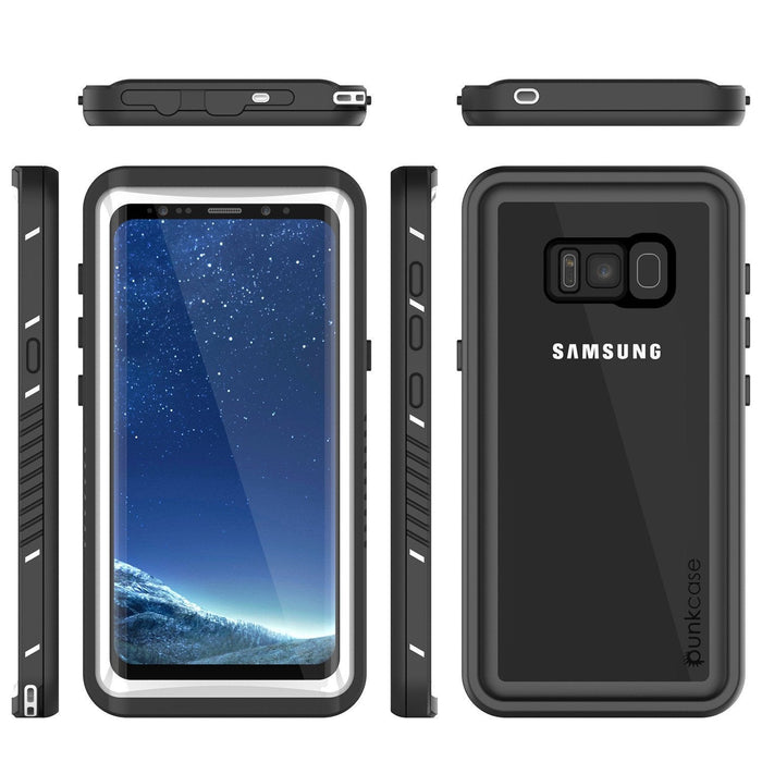 Galaxy S8 PLUS Waterproof Case, Punkcase [Extreme Series] [Slim Fit] [IP68 Certified] [Shockproof] [Snowproof] [Dirproof] Armor Cover [White] (Color in image: Black)
