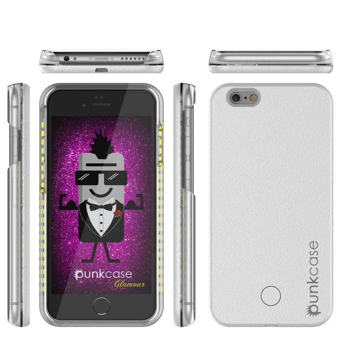iPhone 6/6S Punkcase LED Light Case Light Illuminated Case, WHITE W/  Battery Power Bank (Color in image: rose gold)
