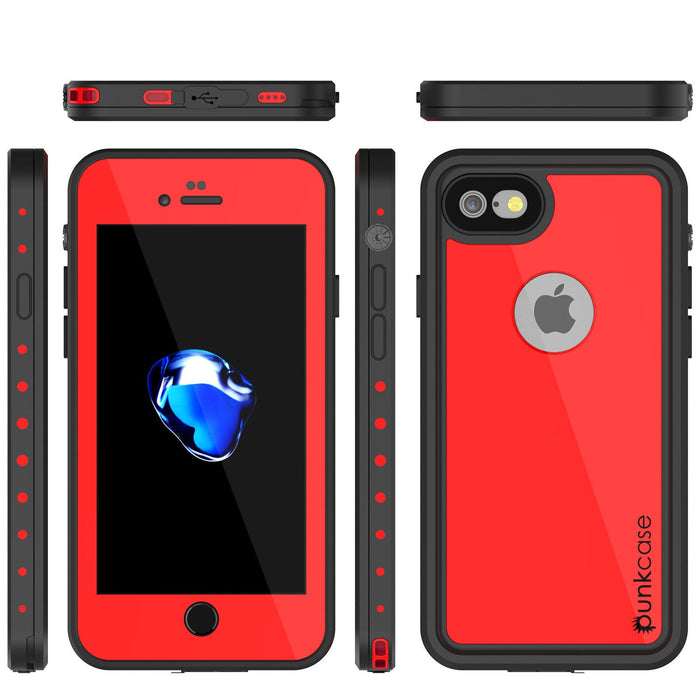 iPhone 7 Waterproof IP68 Case, Punkcase [Red] [StudStar Series] [Slim Fit] [Dirtproof] [Snowproof] (Color in image: teal)