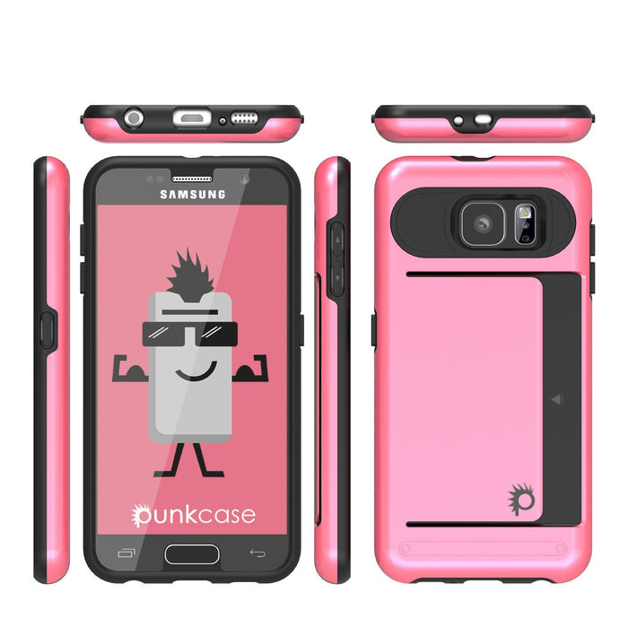 Galaxy s6 Case PunkCase CLUTCH Pink Series Slim Armor Soft Cover Case w/ Tempered Glass (Color in image: Rose Gold)