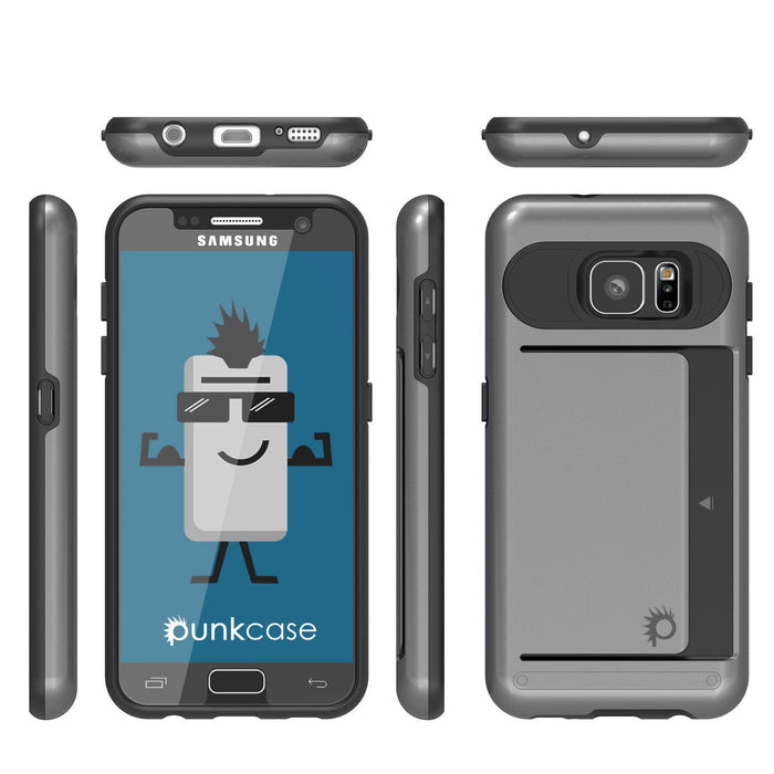 Galaxy S7 EDGE Case PunkCase CLUTCH Grey Series Slim Armor Soft Cover Case w/ Screen Protector (Color in image: Gold)