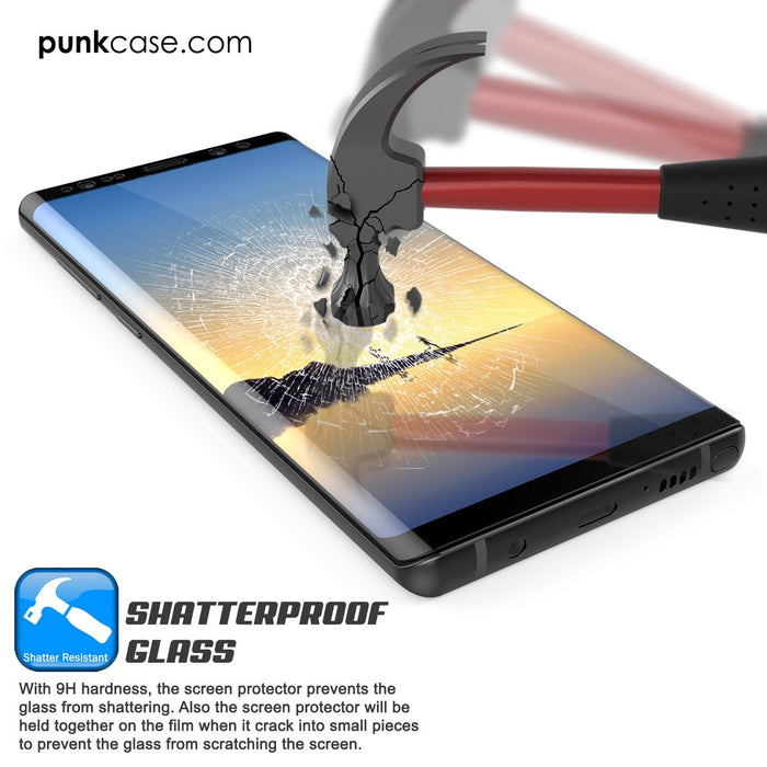 Galaxy Note 9 Black Punkcase Glass SHIELD Tempered Glass Screen Protector 0.33mm Thick 9H Glass 
